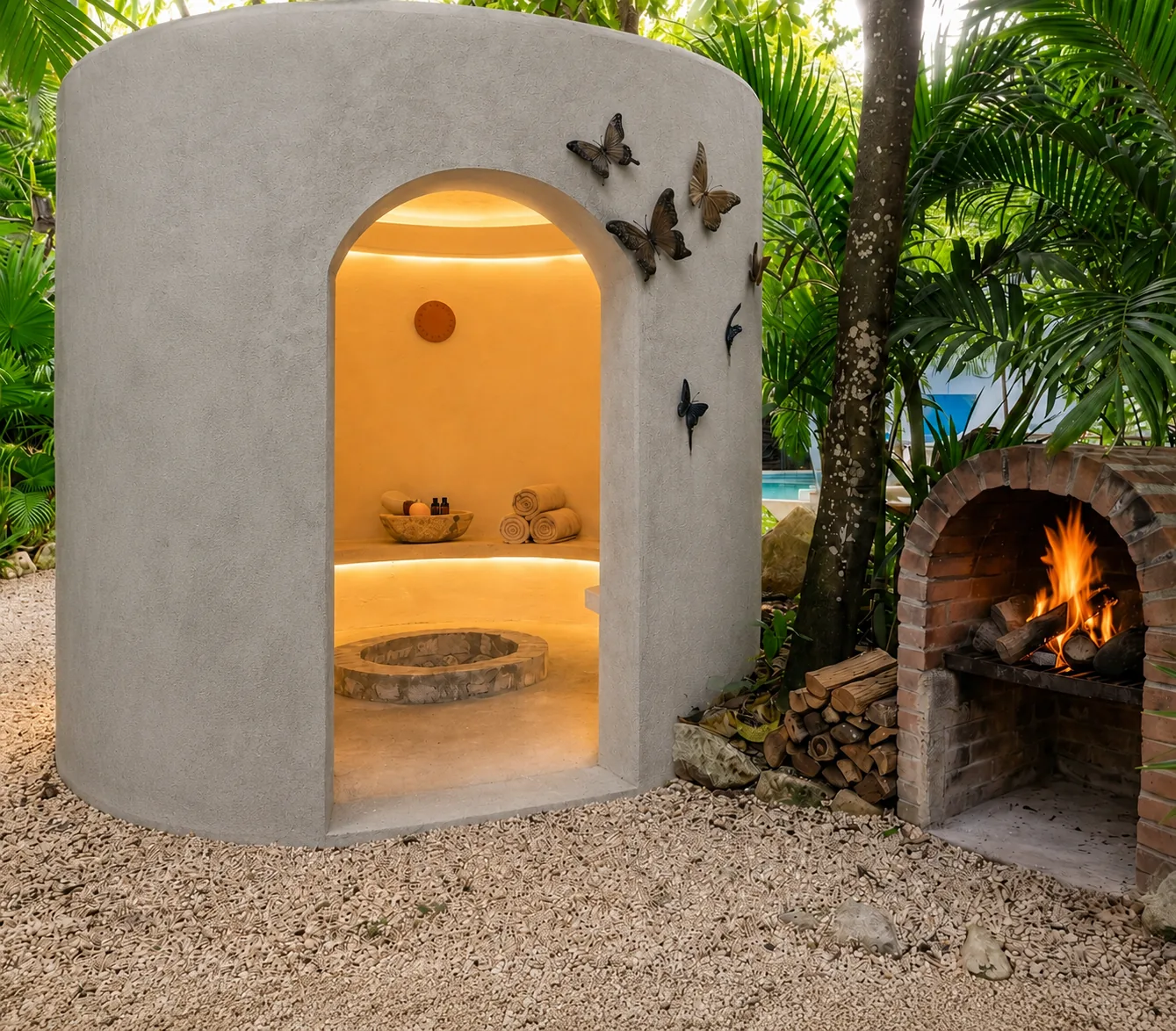 Ceremonia de temazcal en Aldea Kinich